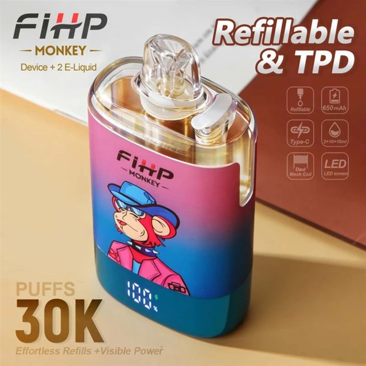 FIHP MONKEY 30K Puffs TPD za ponovno polnjenje